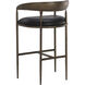 Zanatta 38.75 inch Charcoal Black Leather Barstool